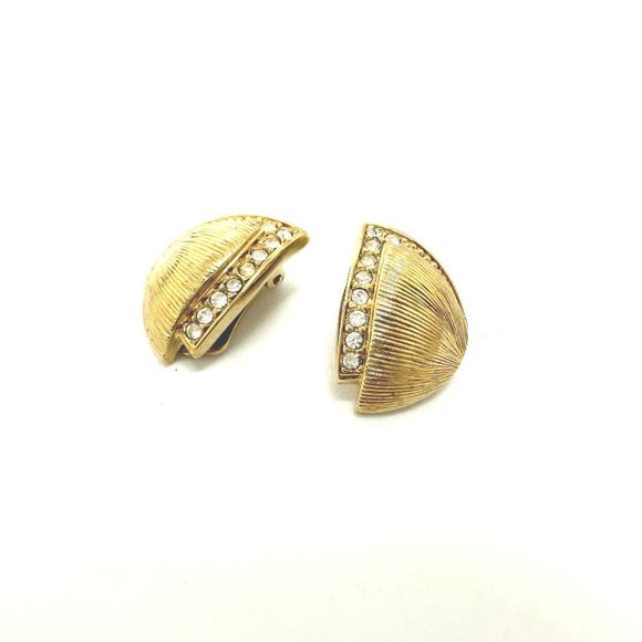 Christian Dior Dior rhinestone earrings GP women's gold